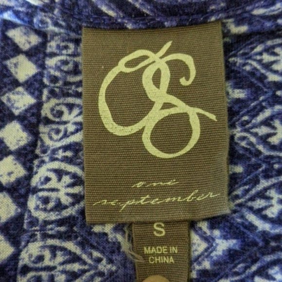 Anthropologie One September Delft Stamped Tunic size small - Picture 5 of 8